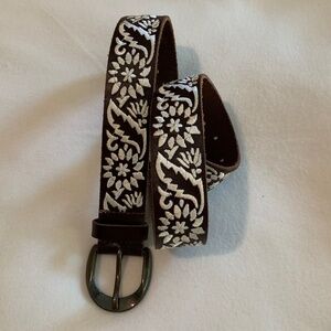 Lucky Brand Embroidered Leather Belt